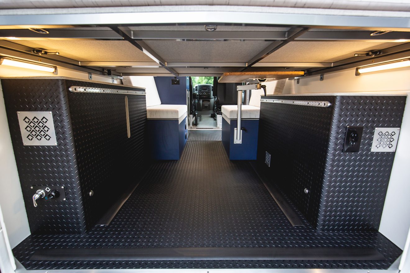 custom van conversion the kaiser 2018 mercedes benz sprinter 144 4wd seat two sleep three rear garage