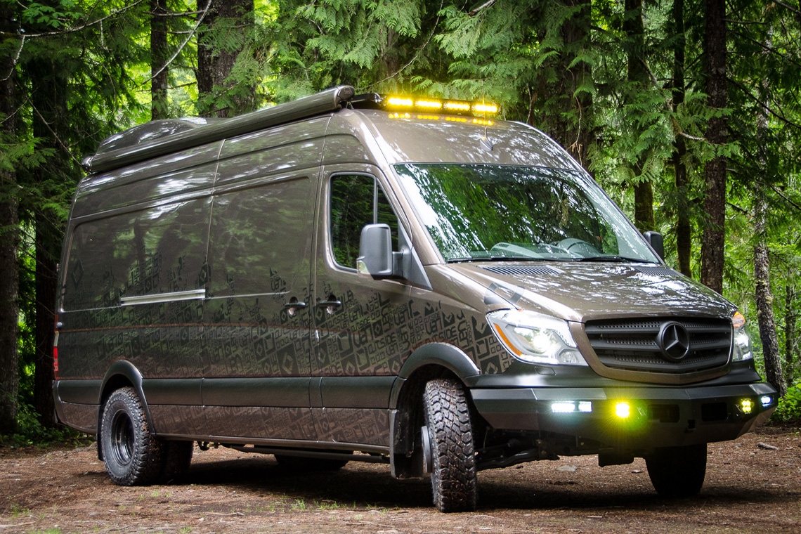 luxoius custom Outside Van. Seating for 4 sleeping for 2. Great way to explore the outdoors with fully enclosed shower.